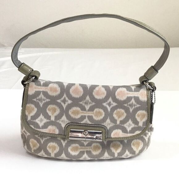 Coach Grey Kristin IKAT Top Pouch Purse - Picture 1 of 6